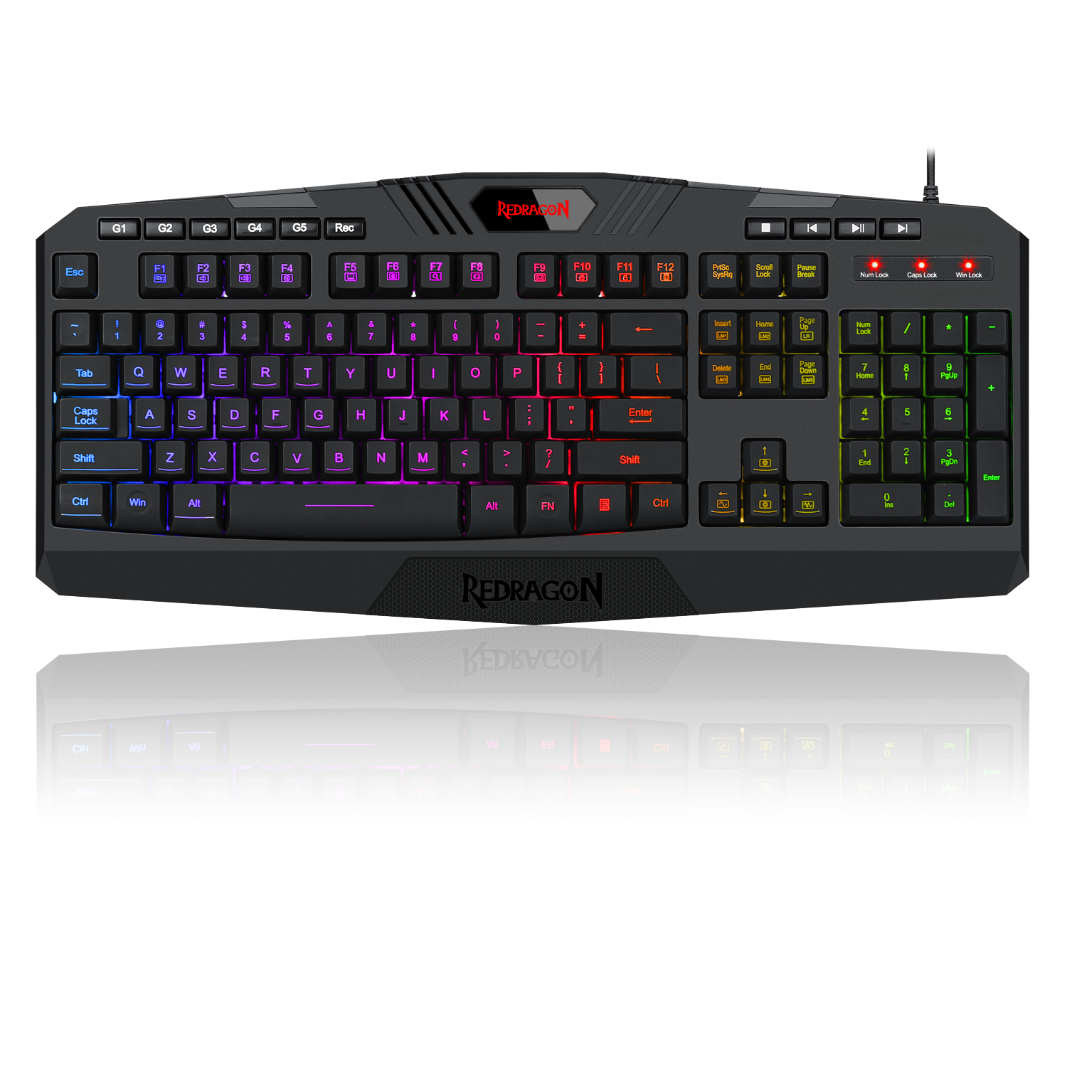 TECLADO GAMER REDRAGON HARPE PRO RGB ALAMBRICO LED RGB MEMBRANA BOTONES MULTIMEDIA - K503A-RGB / Precio: $659.00