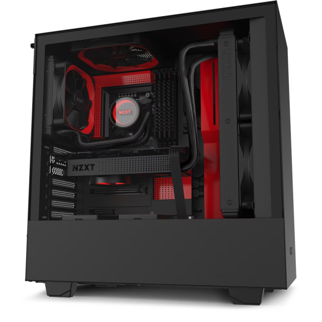 GABINETE GAMER NZXT H510 BLACK RED ATX CRISTAL TEMPLADO - CA-H510B-BR / Precio: $2,199.00