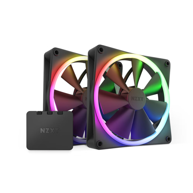 KIT DE VENTILADORES NZXT F140RGB BLACK - 2 VENTILADORES CON CONTROLADOR DE ILUMINACION RGB - RF-R14DF-B1 / Precio: $1,199.00