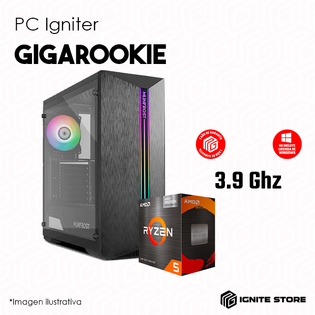 PC IGNITER GIGAROOKIE - RYZEN 5 5600G / Precio: $7,499.00