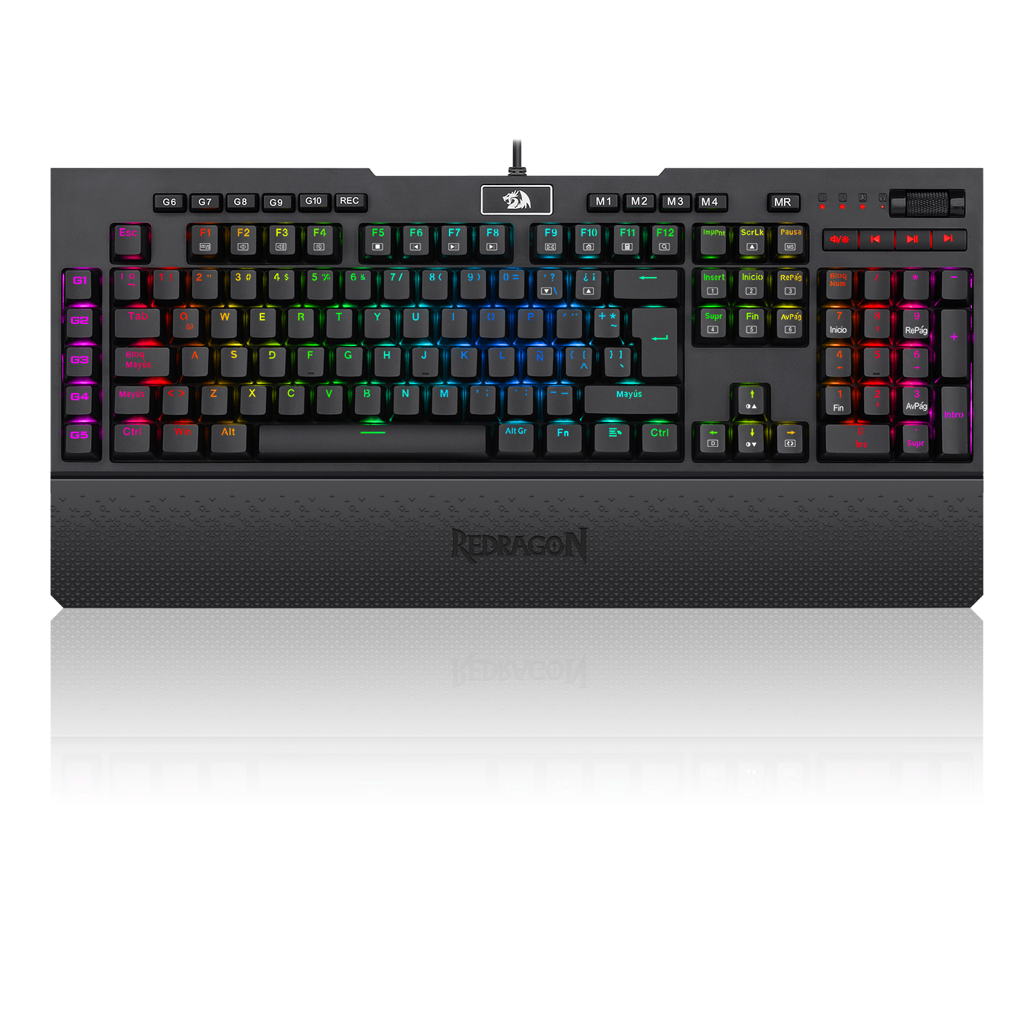 TECLADO GAMER REDRAGON BRAHMA ALAMBRICO LED RGB MECANICO OPTICO SWITCH REDRAGON BLUE OPTO-MECANICOS/ ESPAñOL BOTONES MULTIMEDIA - K586RGB-PRO-SP-BRAHMA / Precio: $2,249.00