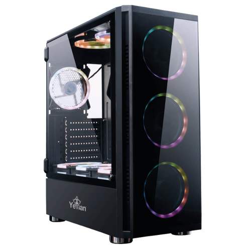 GABINETE YEYIAN SHADOW 2200 RGB CRISTAL TEMPLADO CON 3 VENTILADORES FRONTALES - YGS-68808 / Precio: $1,899.00