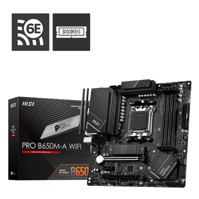 TARJETA MADRE MSI PRO B650M-A WIFI DDR5 MATX M.2 PCIE 5.0 AM5 - PRO B650M-A WIFI / Precio: $4,499.00