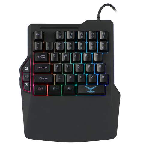 TECLADO GAMER MEMBRANA NACEB ONE HAND ATHERIS RGB CON MACROS CONFIGURABLES / Precio: $399.00