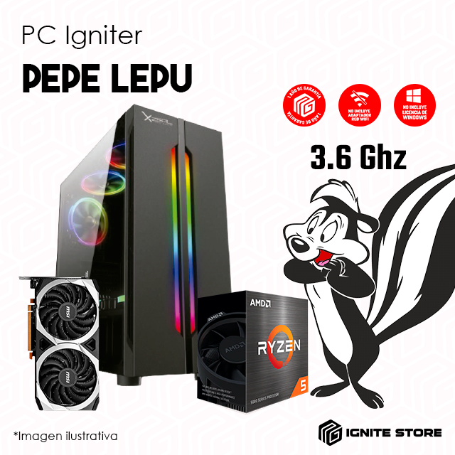 PC IGNITER PEPELEPU - R5 5600X + RX 6600 XT / Precio: $18,099.00