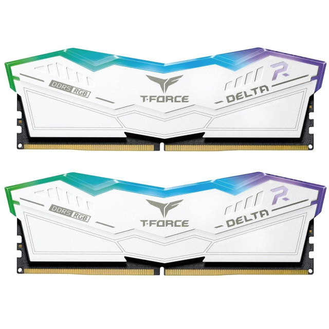 MEMORIA RAM DDR5 32GB 5600MHZ TEAMGROUP T FORCE DELTA RGB WHITE - FF4D532G5200HC40CD01 / Precio: $3,349.00