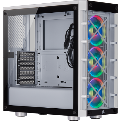 GABINETE CORSAIR ICUE 465X RGB WHITE CRISTAL TEMPLADO ATX CC-9011189-WW / Precio: $2,999.00