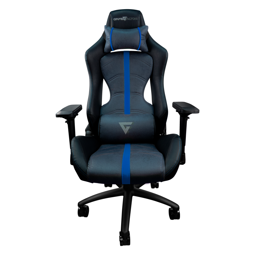 SILLA GAMER GAME FACTOR AZUL RECLINABLE 4D TACTO PIEL 150KG - CGC650-BL / Precio: $5,399.00