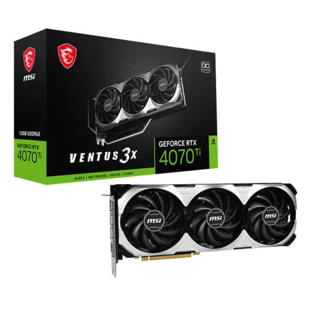 TARJETA DE VIDEO MSI RTX 4070 TI VENTUS 3X 12GB OC - 3 FANS - 912-V513-001 / Precio: $19,999.00