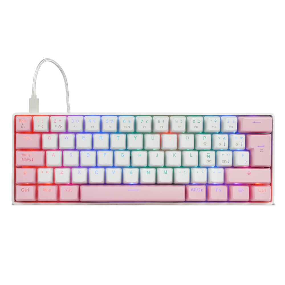 TECLADO GAMER MECANICO GAME FACTOR KBG560 WHITE SWITCH ROJO - KBG560-WH-RD / Precio: $1,049.00