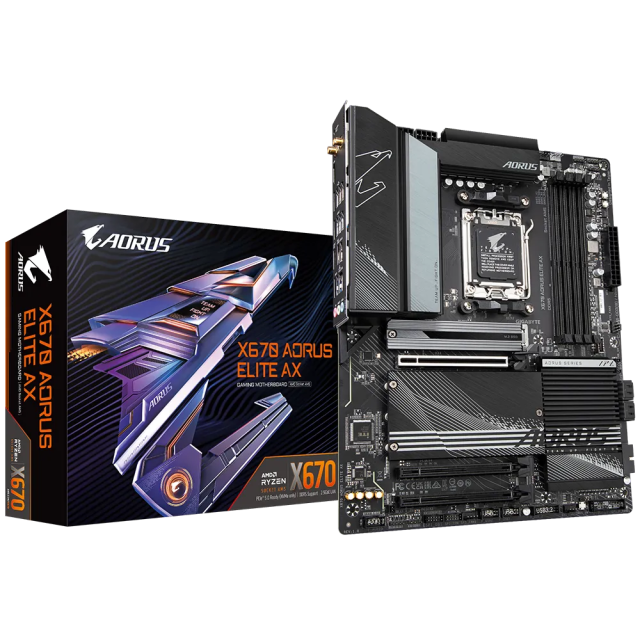 TARJETA MADRE GIGABYTE X670 AORUS ELITE AX - AM5 DDR5 WIFI 6 Y BLUETOOTH 5.2 - X670 AORUS ELITE AX / Precio: $9,499.00