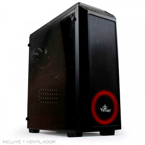 GABINETE YEYIAN BLADE 2101 NEGRO CON 1 VENTILADOR ROJO INCLUIDO - YNH-B2101 / Precio: $849.00