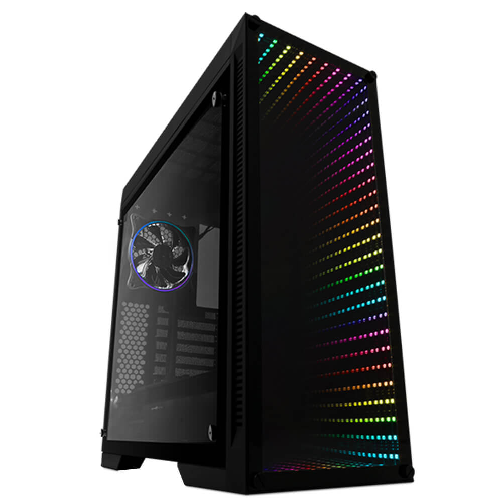 GABINETE GAME FACTOR CSG601 LED RGB MIRROR CRISTAL TEMPLADO EATX / Precio: $2,299.00