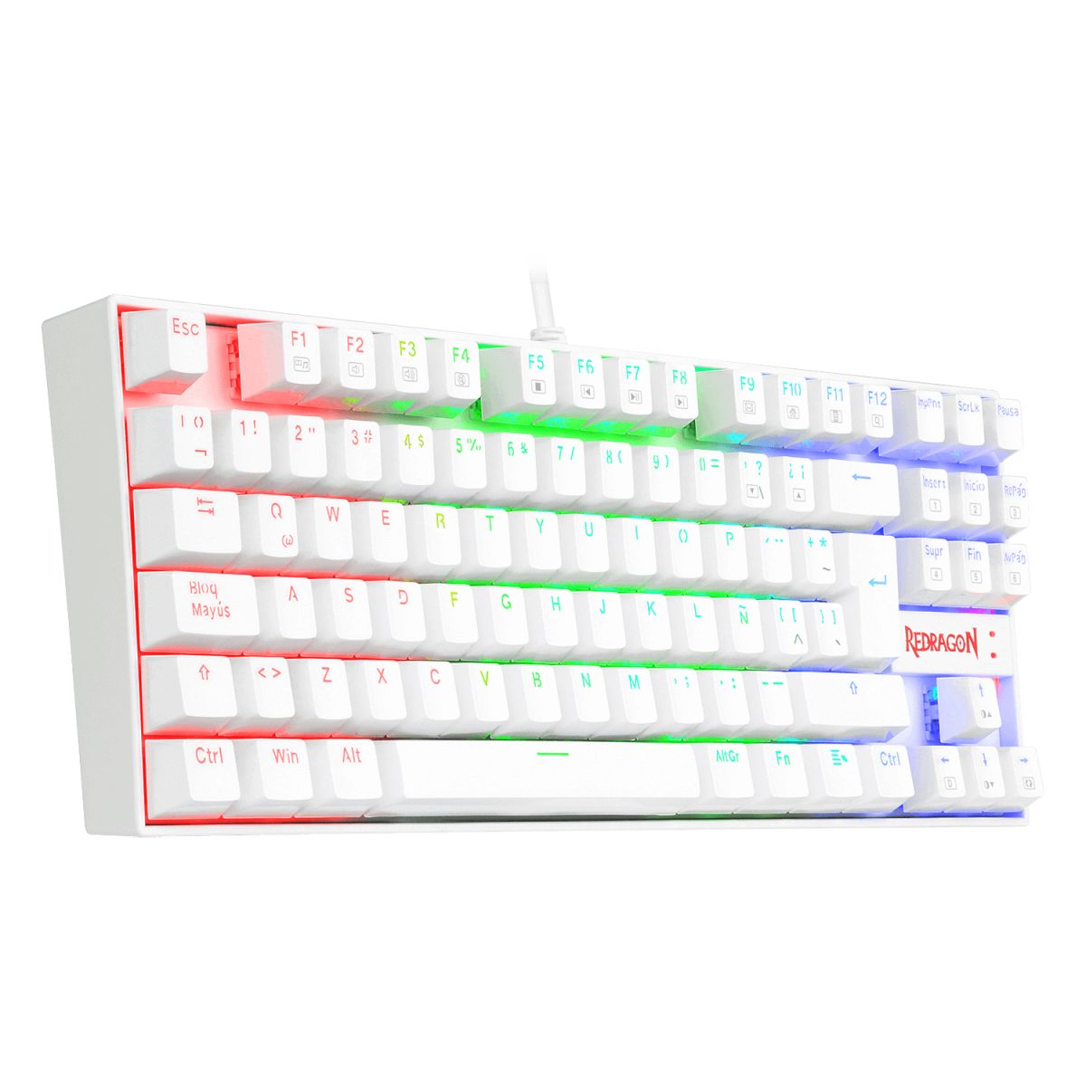 TECLADO GAMER REDRAGON KUMARA RGB WHITE ALAMBRICO - SWITCH BLUE - K552W-RGB-SP-BLUE KUMARA / Precio: $1,259.00