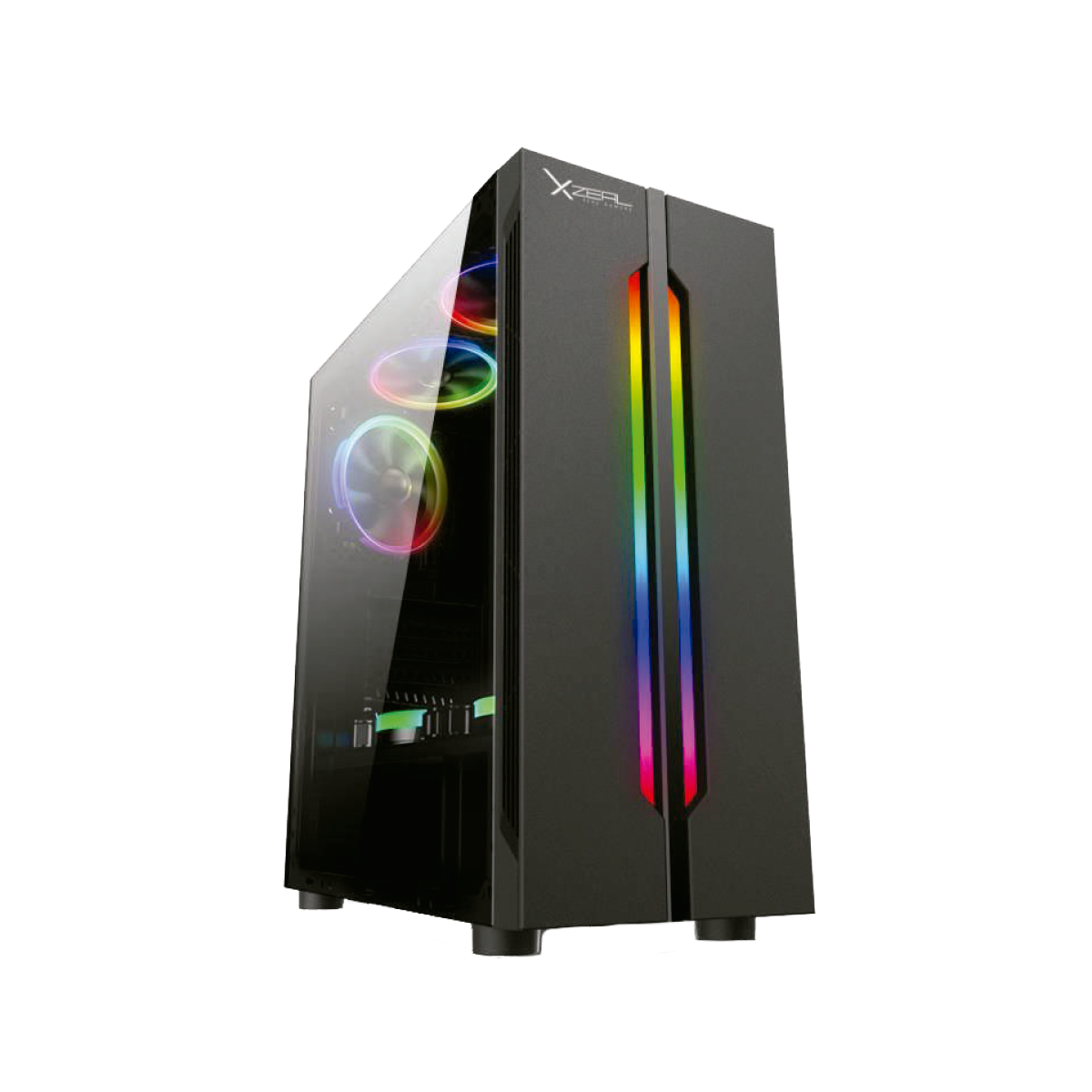 GABINETE XZEAL XZ120 ATX MICRO-ATX 3 FAN NEGRO - XZCGB03B / Precio: $1,499.00