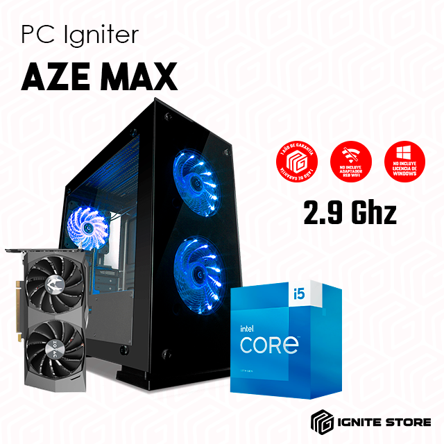 PC IGNITER AZE MAX - I5 13400F + RTX3060 / Precio: $18,499.00