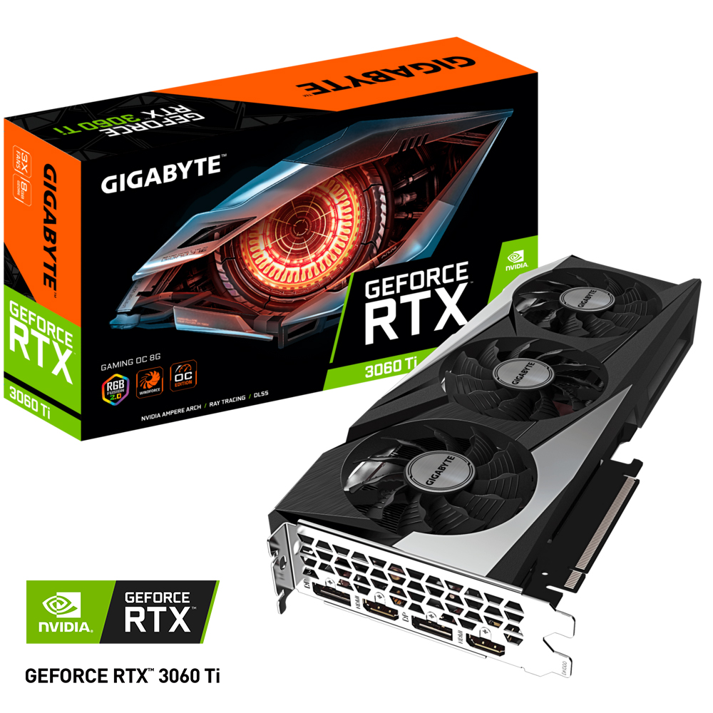 TARJETA DE VIDEO GIGABYTE RTX 3060 TI 8GB GAMING OC - GV-N306TGAMING-OC-8GD / Precio: $11,399.00