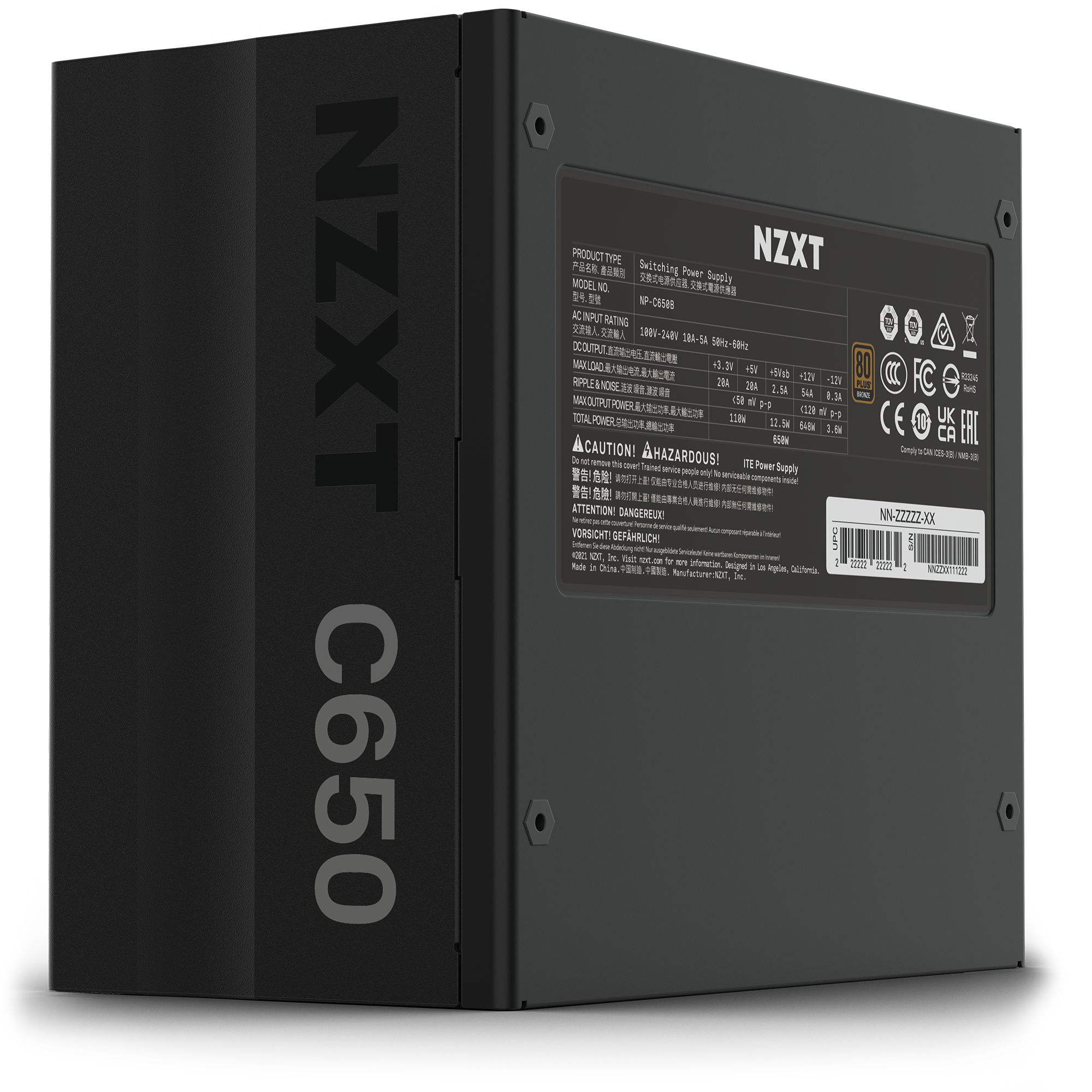 FUENTE DE PODER NZXT C650 650W 80 PLUS GOLD FULL MODULAR - PA-6G1BB-US / Precio: $2,499.00