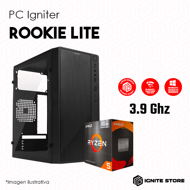 PC IGNITER ROOKIE LITE - R5 5600G + 16GB + 480GB / Precio: $5,999.00