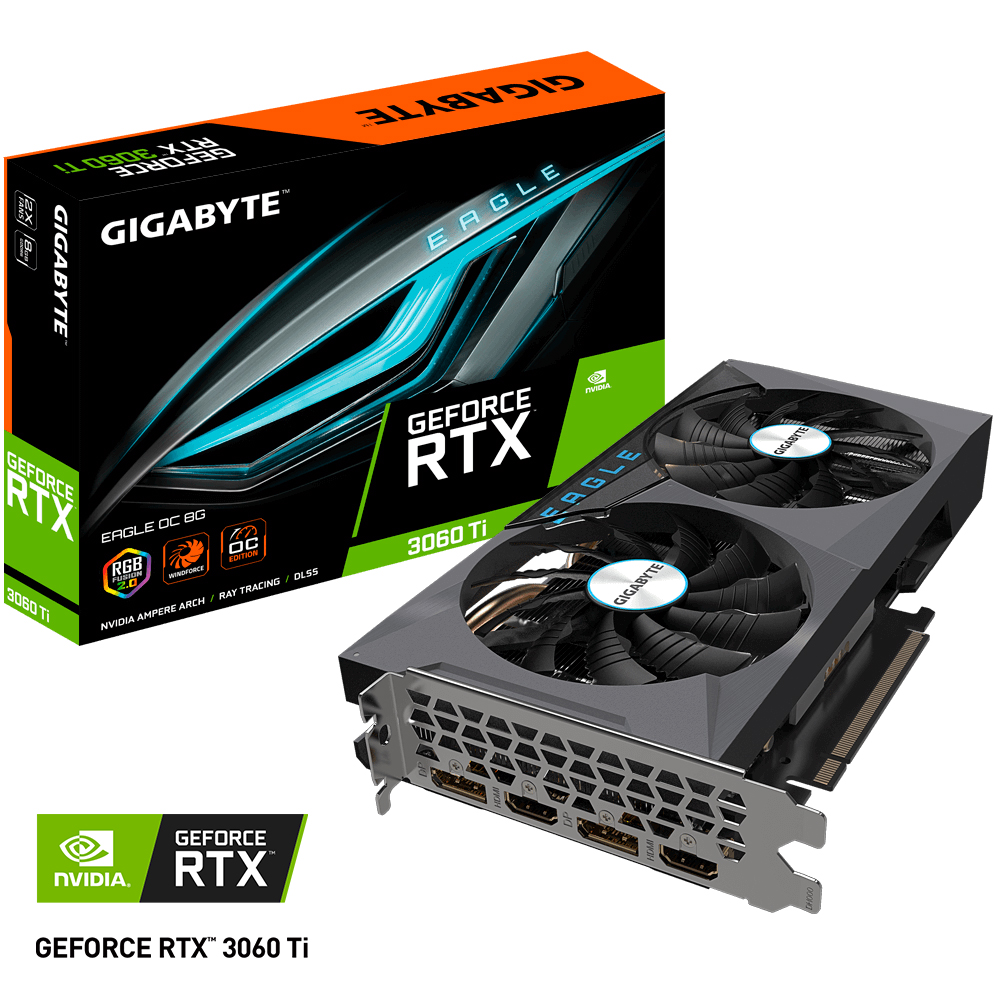 TARJETA DE VIDEO GIGABYTE 3060 TI 8GB - GIGABYTE EAGLE OC 8G - GV-N306TEAGLE-OC-8GD / Precio: $10,999.00