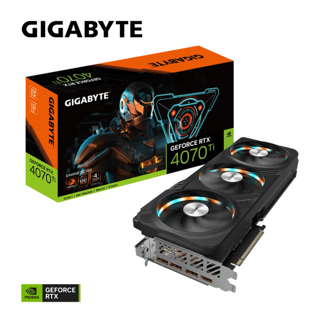 TARJETA DE VIDEO GIGABYTE RTX 4070 TI GAMING OC 12GB - DISPLAYPORT HDMI - GV-N407TGAMING OC-12GD / Precio: $19,999.00