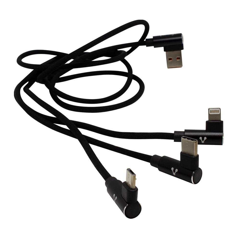 CABLE 3 EN 1 CARGADOR VORAGO USB - MICRO USB - USB-C - LIGHTNING CAB-308 / Precio: $149.00