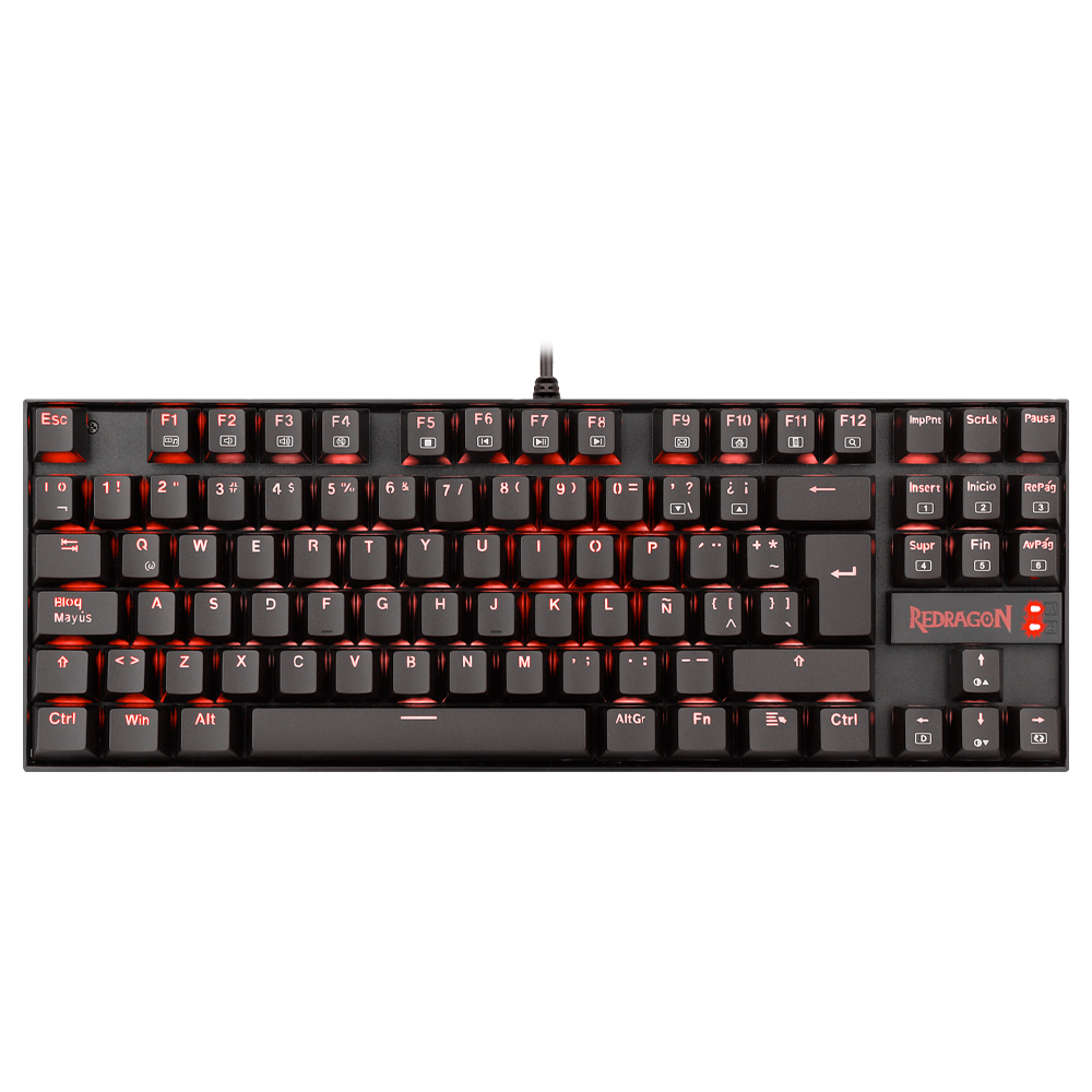 TECLADO GAMER REDRAGON KUMARA ALAMBRICO LED RED ESPAñOL TENKEYLESS SWITCH BLUE BOTONES MULTIMEDIA - K552-2-SP-KUMARA / Precio: $1,259.00