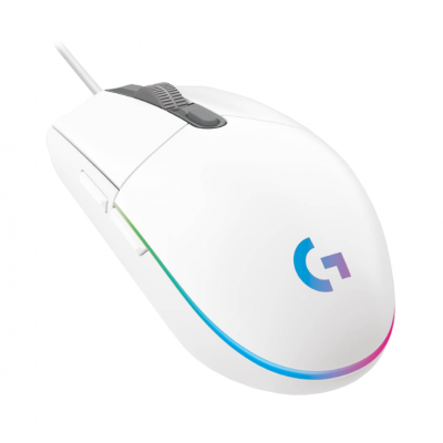 MOUSE LOGITECH G203 WHITE LIGHTSYNC SENSOR OPTICO G HUB 8000 DPI 910-005794 / Precio: $350.00