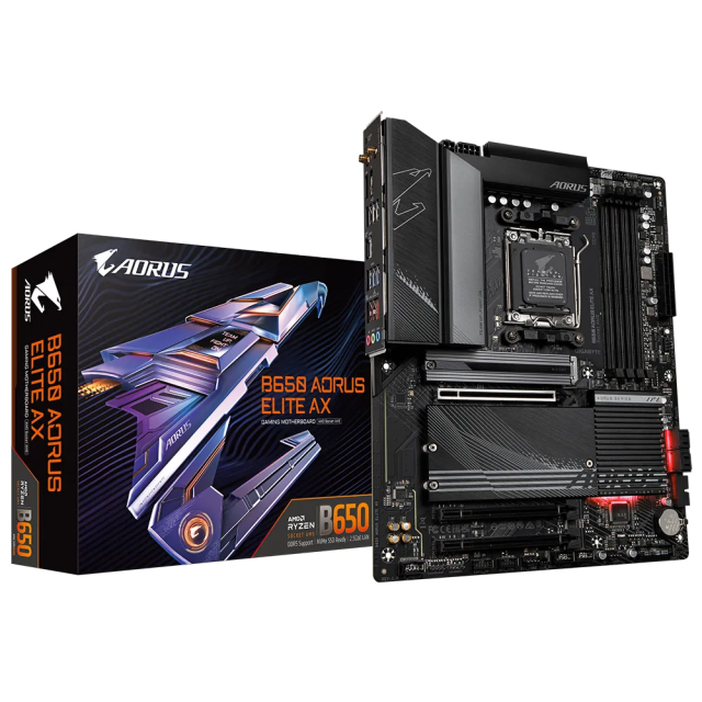 TARJETA MADRE GIGABYTE B650 AORUS ELITE AX - ATX AMD AM5 DDR5 - B650 AORUS ELITE AX / Precio: $6,899.00