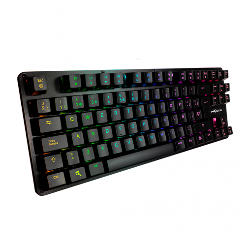 TECLADO GAMER MECÁNICO GAME FACTOR KBG500  RGB SWITCH AZUL TKL ESPAÑOL KBG-500-BL / Precio: $849.00