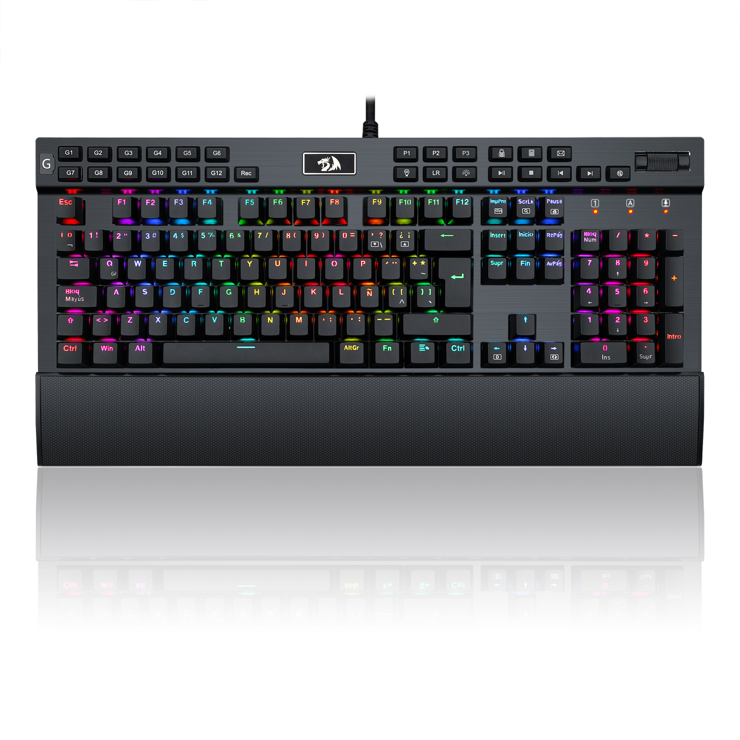 TECLADO GAMER MECANICO REDRAGON YAMA BLACK ALAMBRICO LED RGB SWITCH PURPLE ESPAñOL BOTONES MULTIMEDIA - K550-1-SP / Precio: $2,399.00