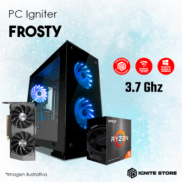 PC IGNITER FROSTY -  AMD RYZEN 5 5600X + RTX3060 / Precio: $16,999.00